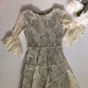 Joyfolie lace cream colored dress